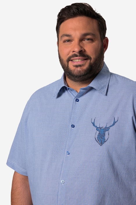 Men+ Trachtenhemd, Halbarm, Vichy-Karo, Kentkragen, Comfort Fit, bis 8 XL