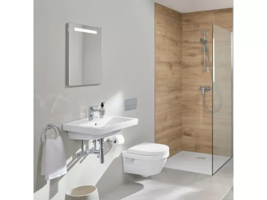 Pack WC suspendu sans bride VILLEROY ET BOCH Architectura 37 x 53 + abattant + plaque chromée + bâti