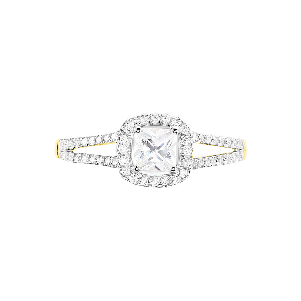 Bague Solitaire Armael Or Jaune Oxyde De Zirconium