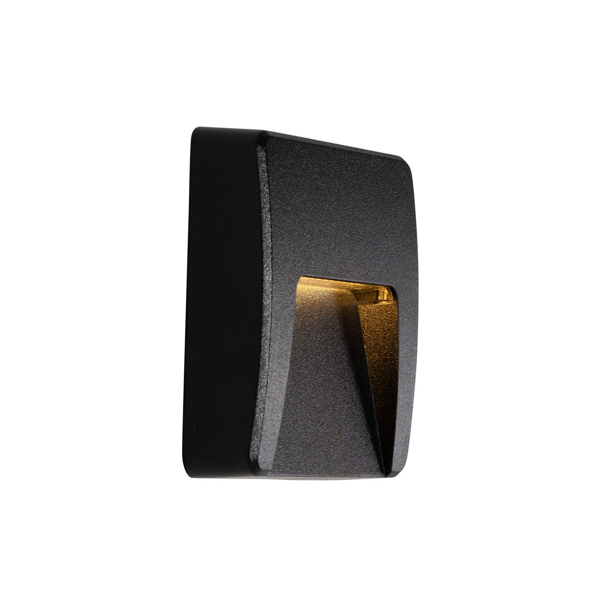 Set van 6 buiten wandlampen zwart vierkant incl. LED IP65 - Gem
