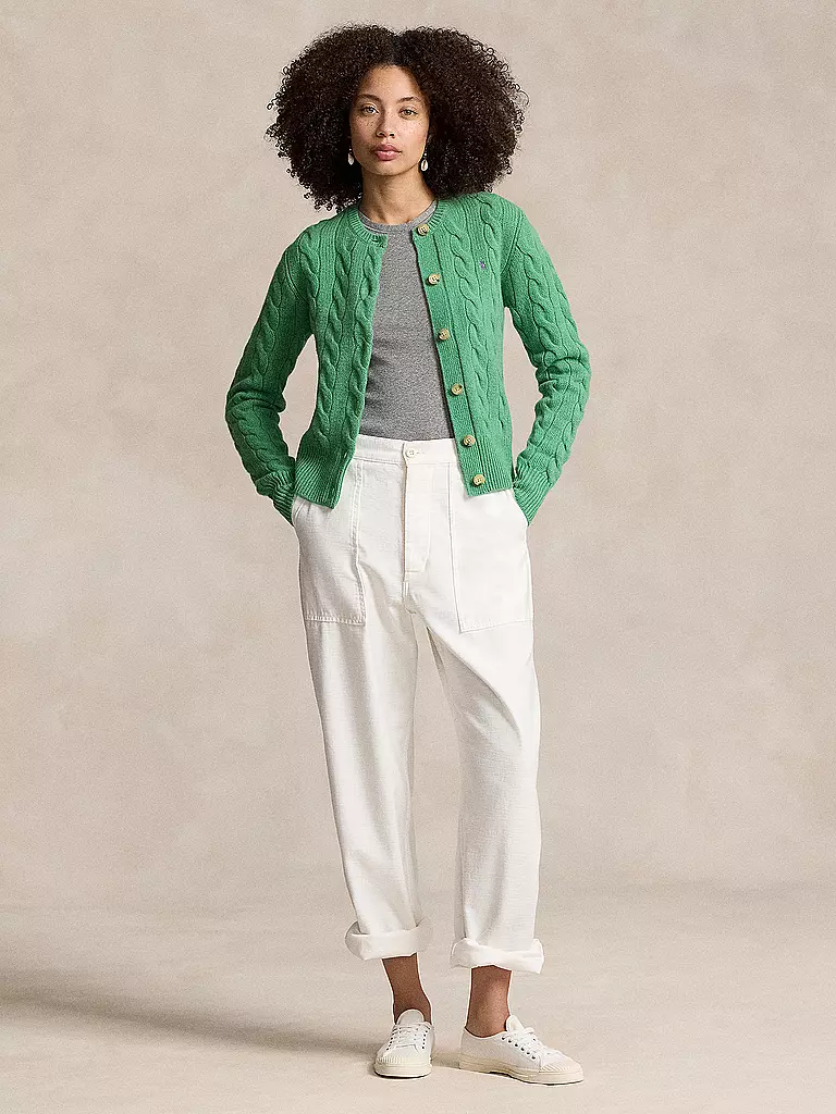 POLO RALPH LAUREN Cardigan Slim Fit grün