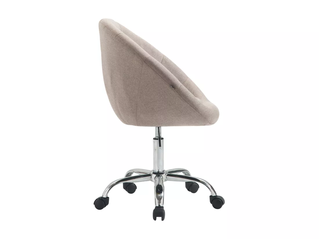 Tabouret de bureau - Tissu & Métal chromé - Taupe - London V2 Stoff