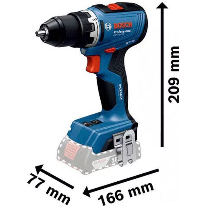 Perceuse-visseuse sans fil Bosch Professional GSR 18V-65 + 2 batteries + Chargeur
