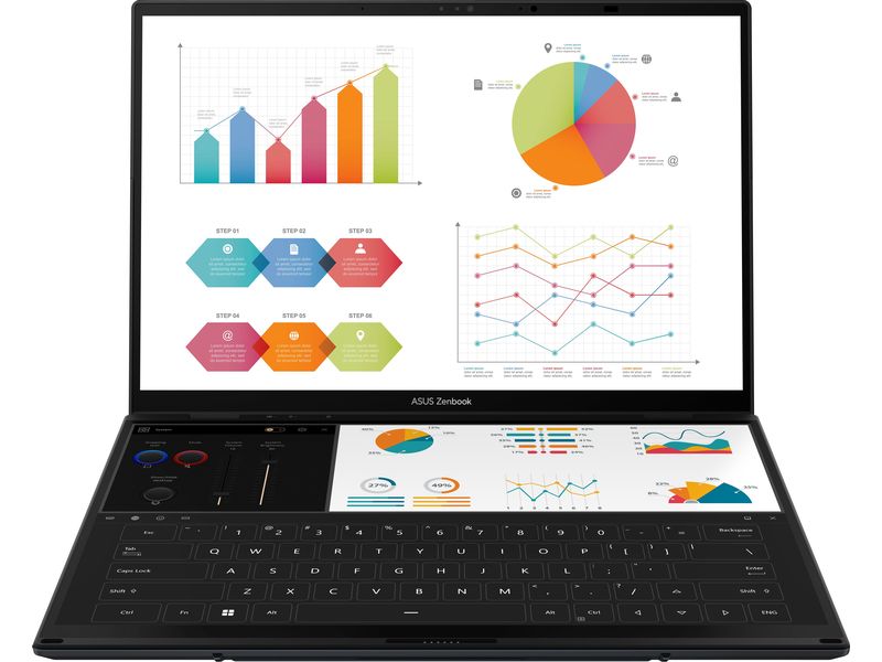 ASUS Zenbook Duo OLED (UX8406CA-PZ961W) Laptop mit zwei Displays und abnehmbarer Tastatur