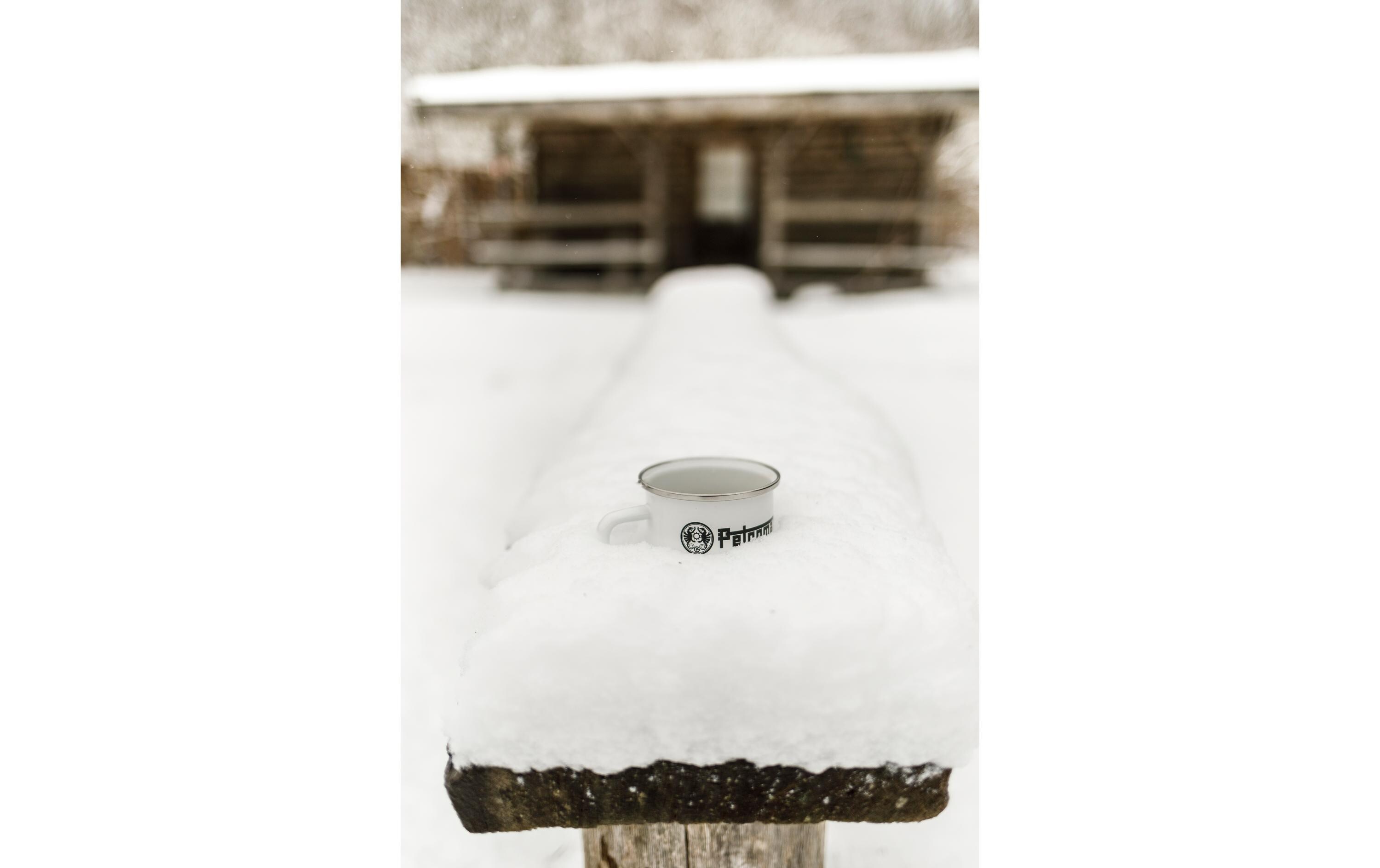 Outdoor-Becher Emaille WeissBecher für Lagerfeuer oder zu Hause
