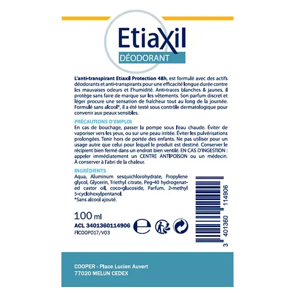 Desodorante Antitranspirante Etiaxil Spray com Proteção 48h 100ml
