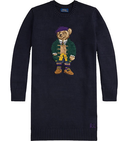 Polo Ralph Lauren Kleid - Strick - Navy m. Kuscheltier