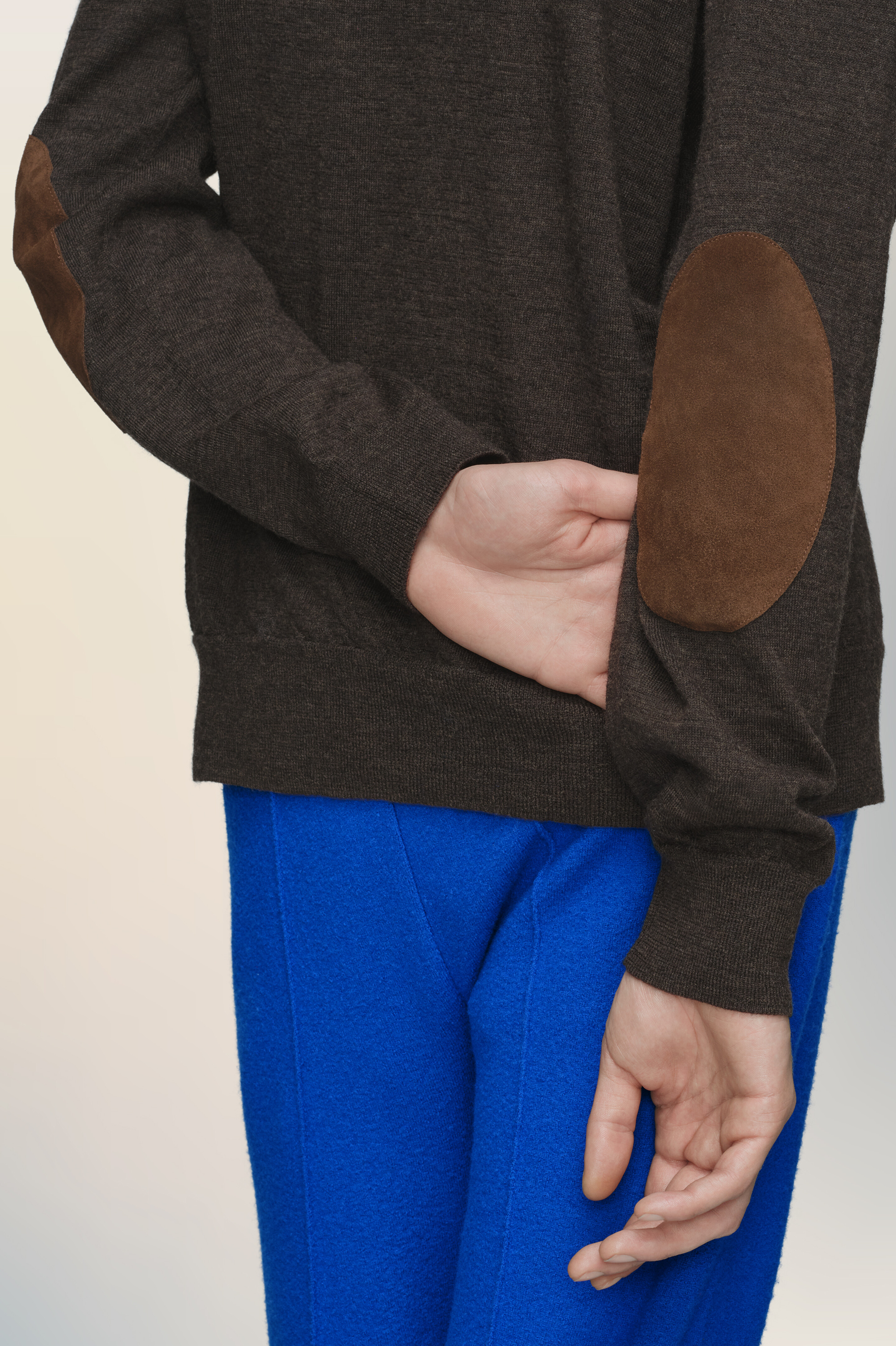 Cardigan en laine à coudières marron pour homme Tapenade