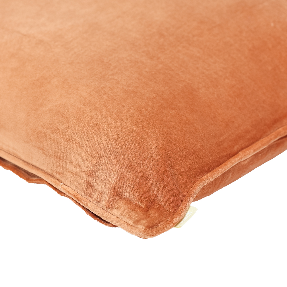 Sierkussen Cord piping velours orangebrass 45x45 cm