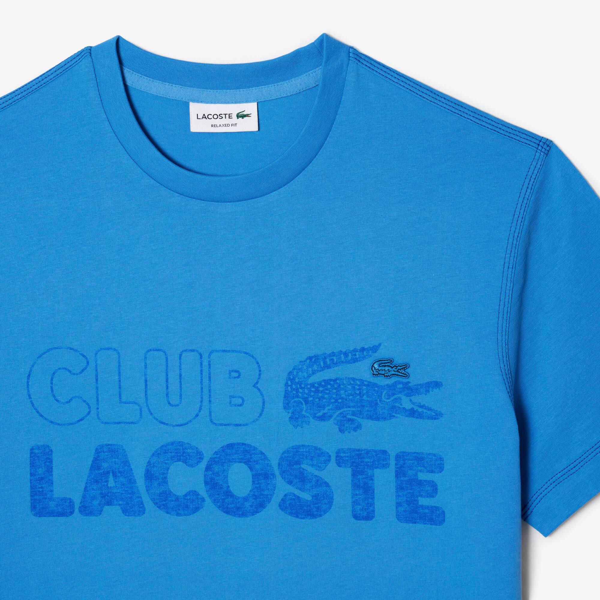 T-shirt homme Lacoste imprimé vintage en coton biologique T-Shirts - Bleu - Lacoste - Homme