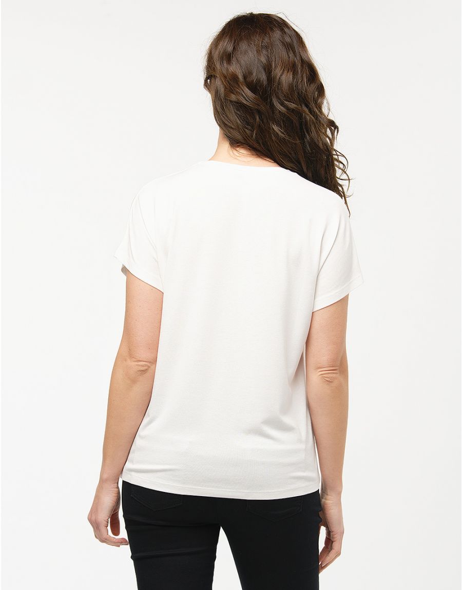 T-shirt écru motif