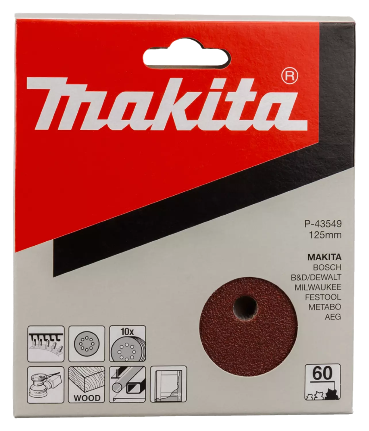 Makita P-43549 Schuurschijf Red - K60 - 125mm (10st)
