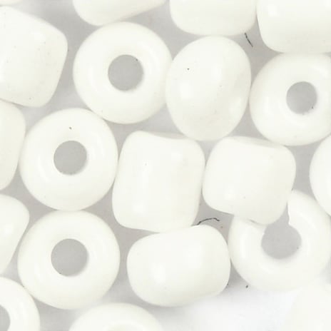Rocaiperler hvid, 25g hulstr. 0,6-1,0 mm