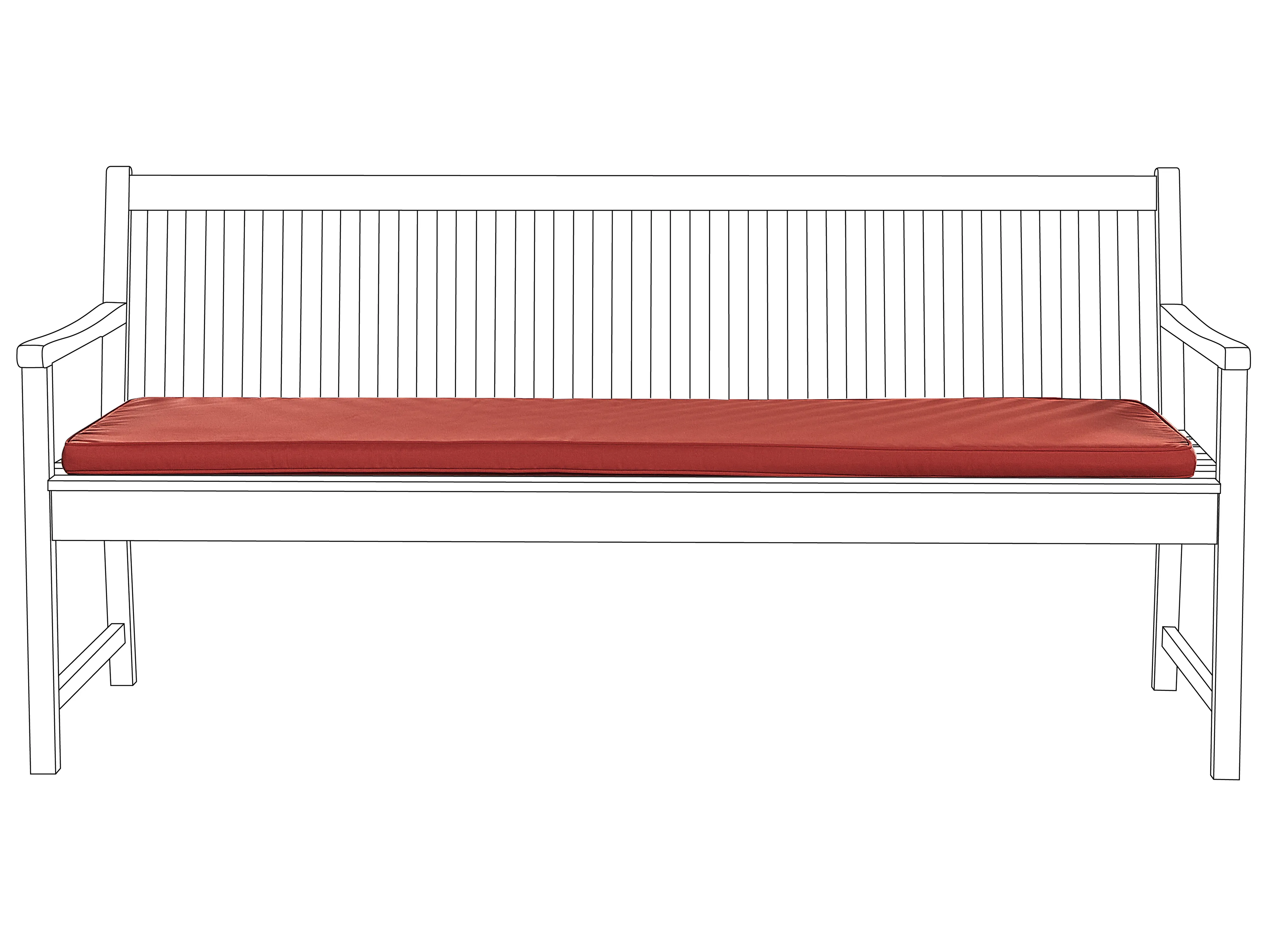 Zitkussen voor bank VIVARA 169 x 50 cm Donkerrood