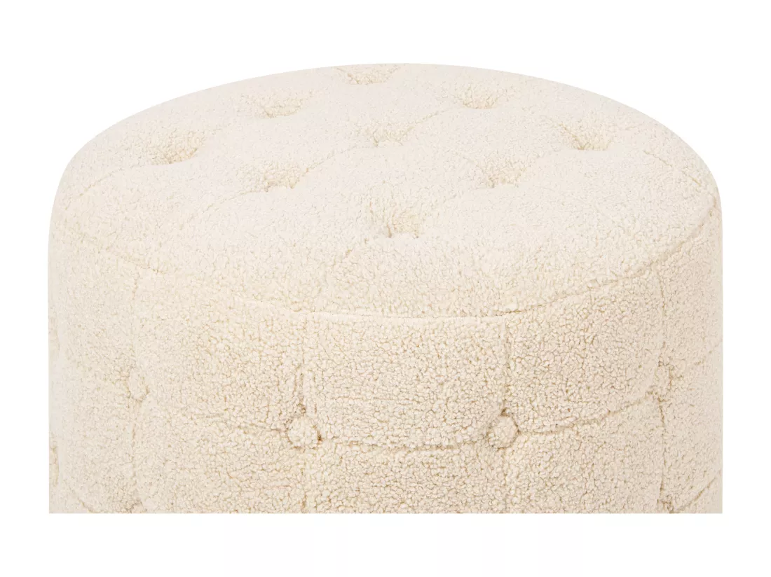 Repose-pieds bouclé beige TAMPA