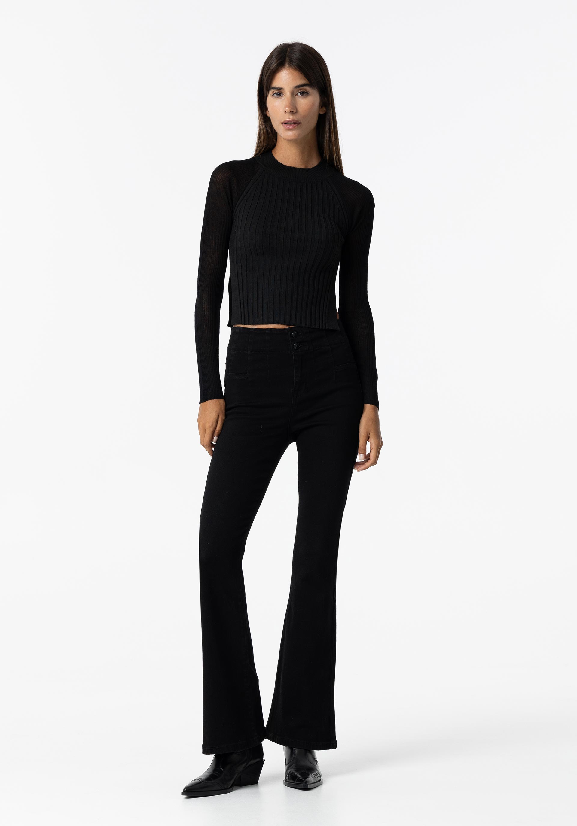 Jeans Flare de Cintura Alta