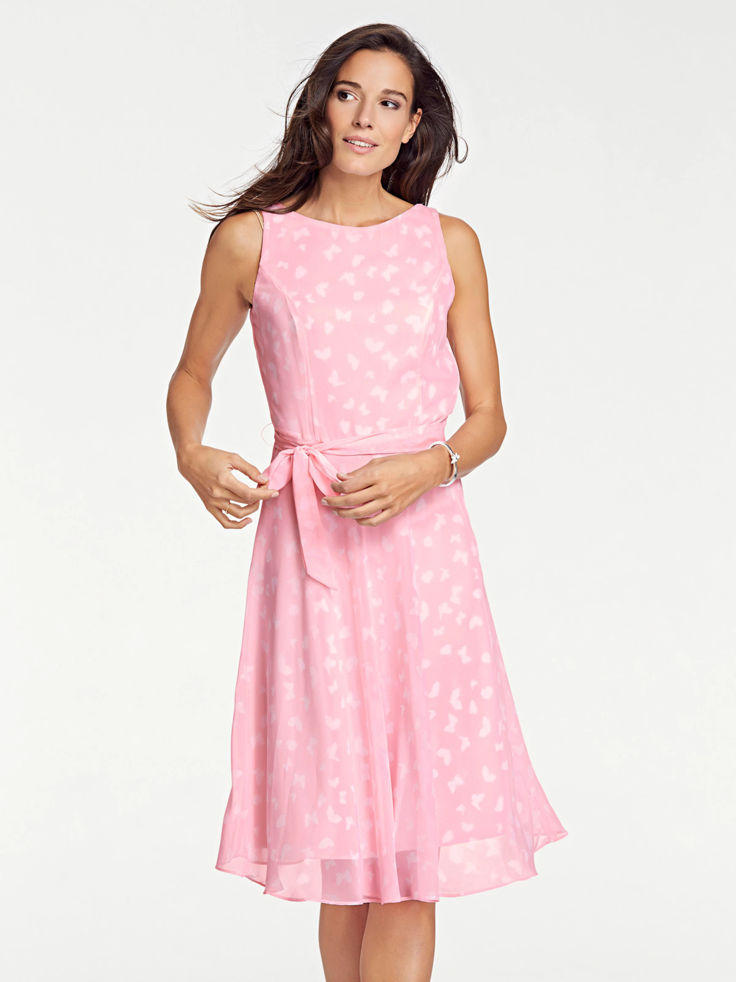 heine Druck-Kleid in rosé-offwhite