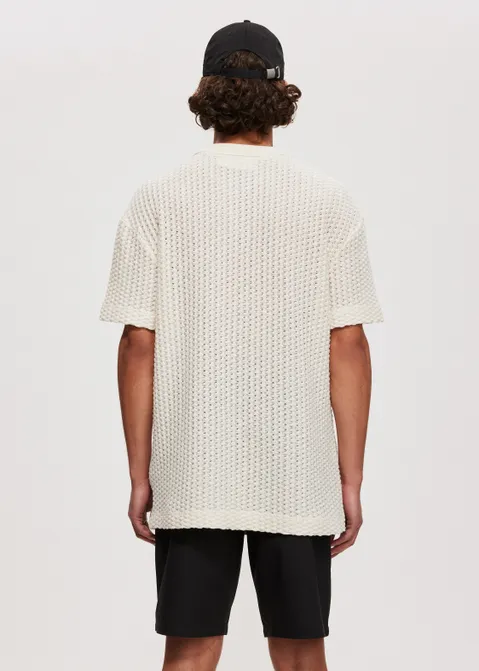 Johnny polo met structuur off-white (WIT.O)