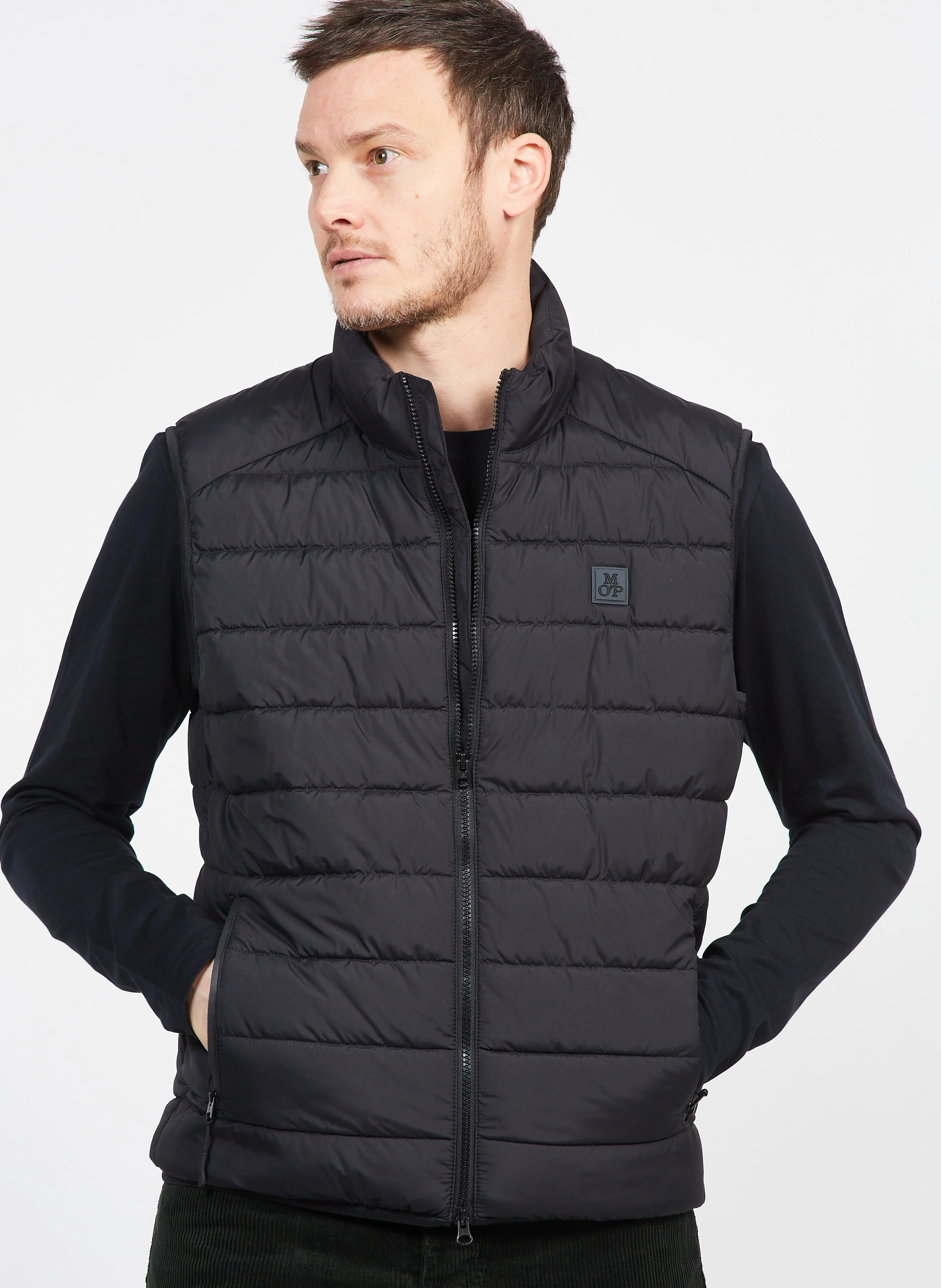 Doudoune sans manches en polyester recyclé | Noir