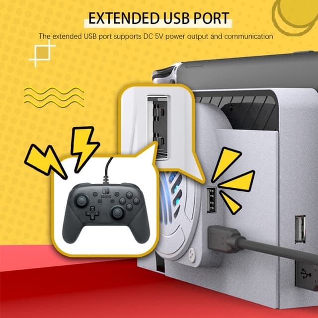 Kompatibel med Nintendo Switch OLED Dock Cooling Fan Back Cover Cooler