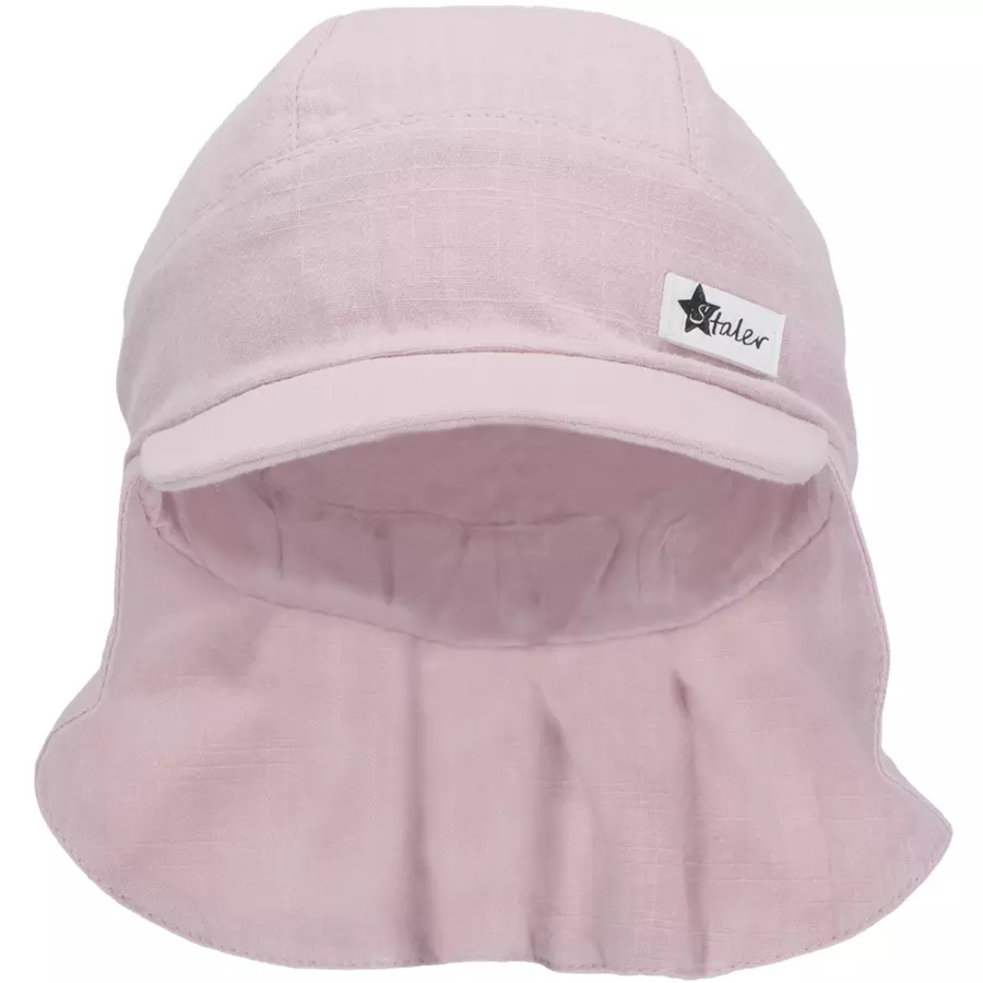 Sterntaler Schirmmütze mit Nackenschutz Leinencharakter rosa