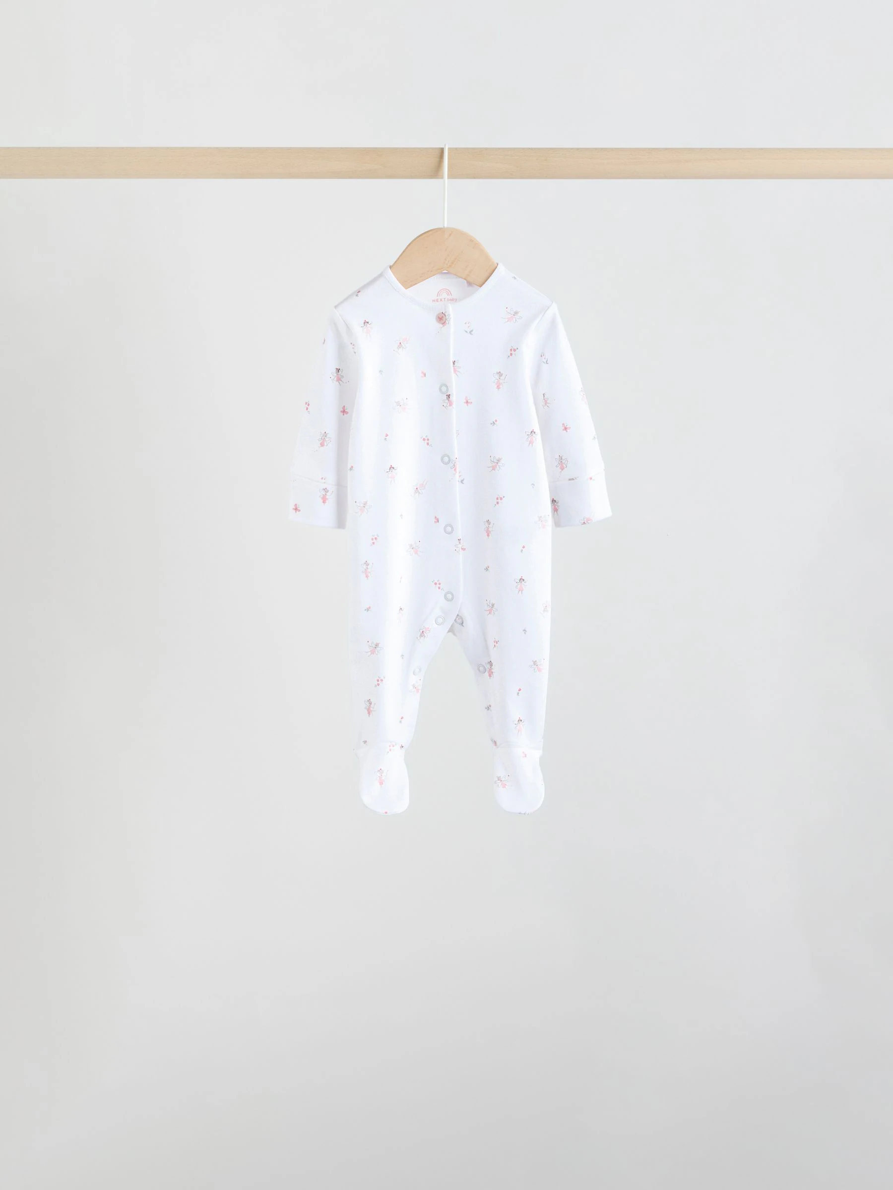 Wit/roze - Babypyjama (0-2jr)