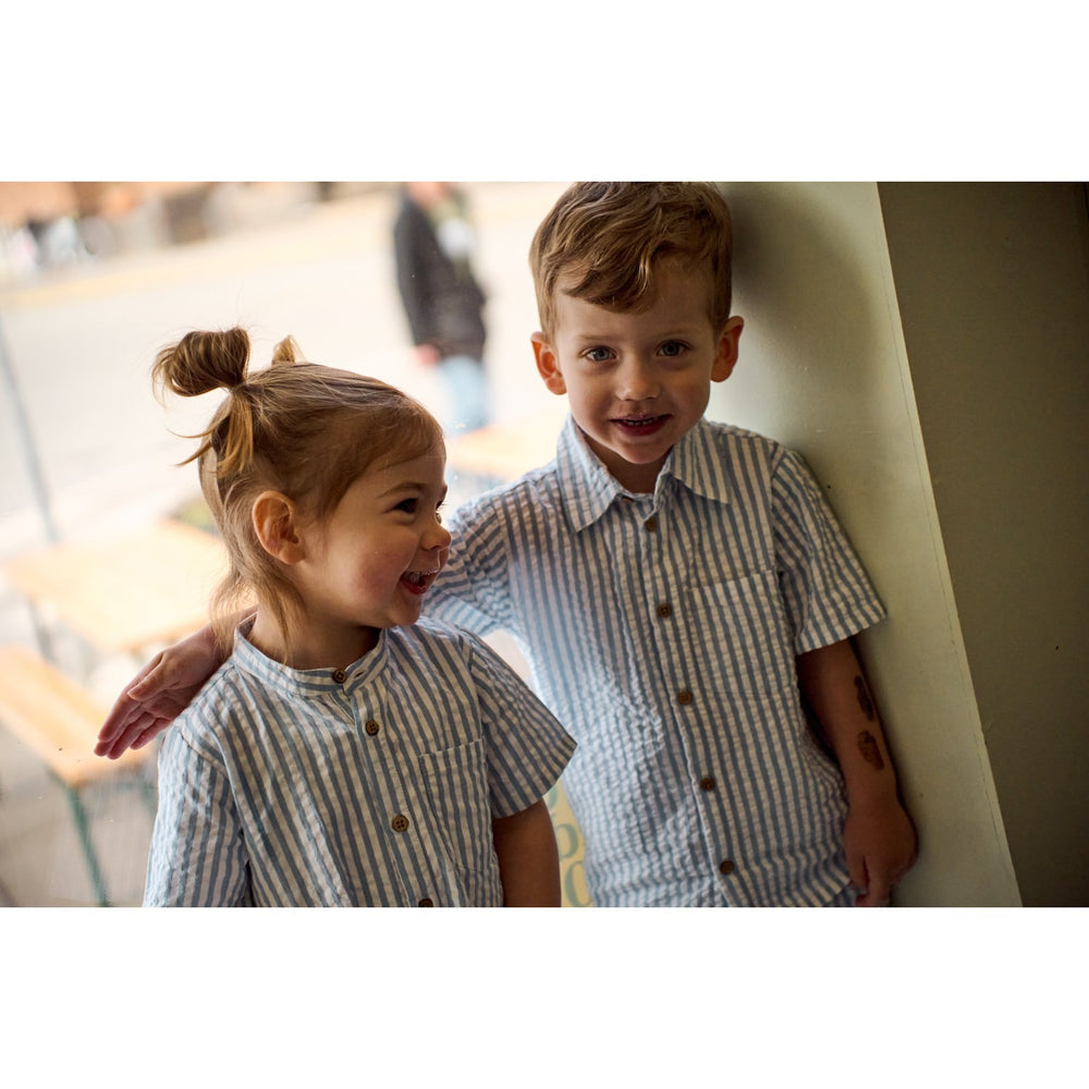 Køb THE NEW Siblings X Luksusbaby Blue Fog Striped Ojo Buksedragt