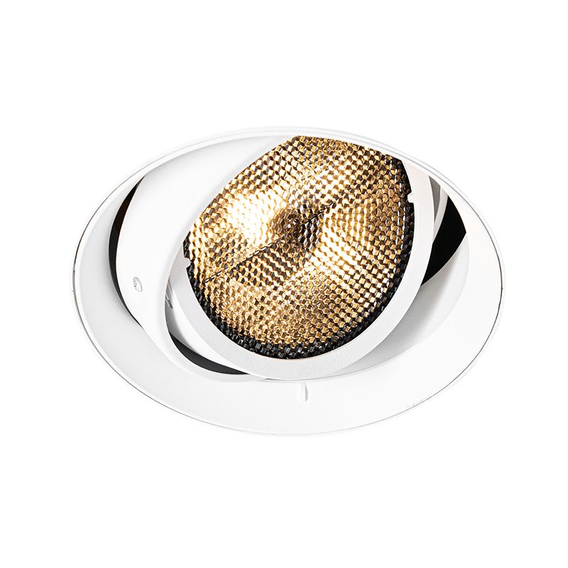 Moderne inbouwspot wit GU10 AR111 rond trimless - Oneon Honey