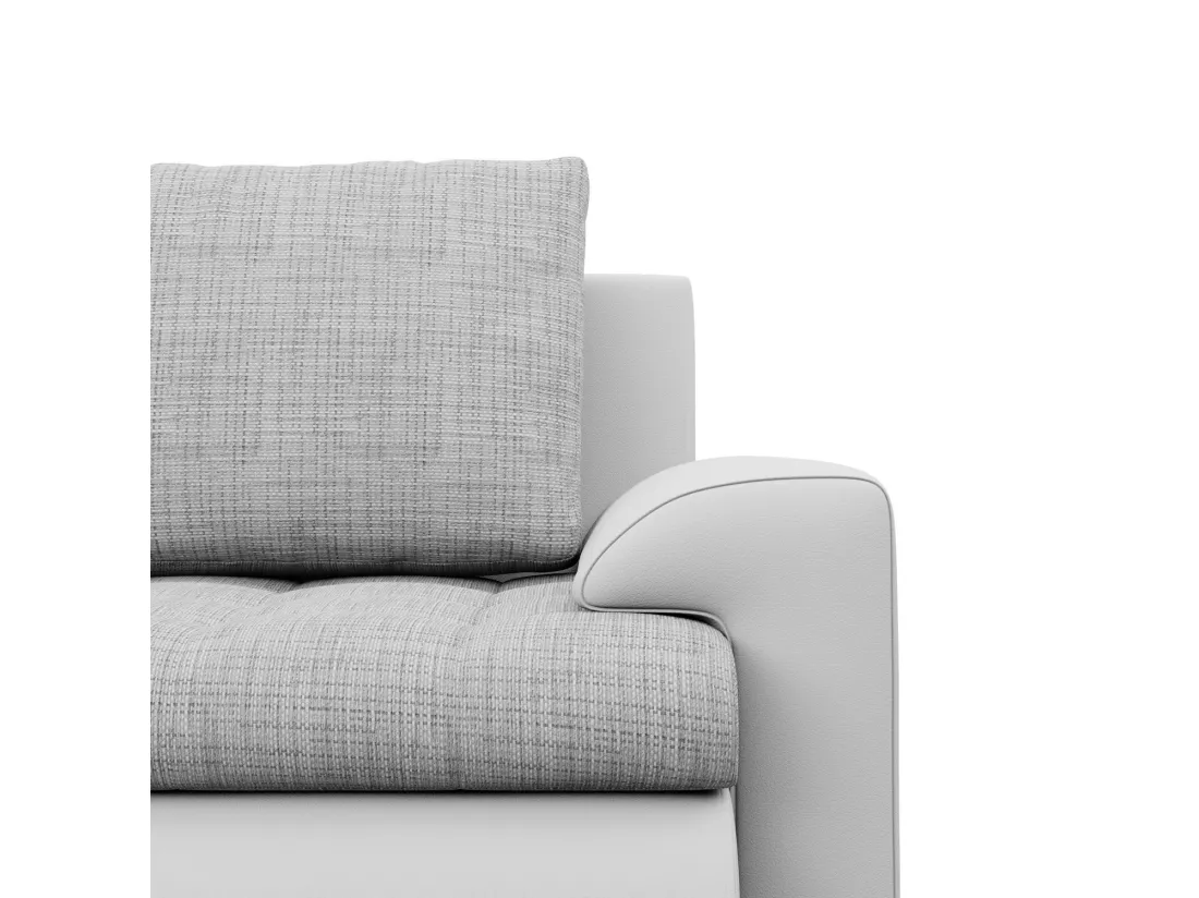 Canapé d'angle en U avec fonction sommeil, Ottoman, Gris + Gris