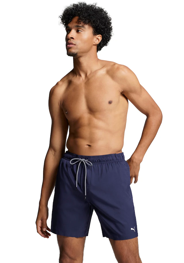PUMA Badeshorts »PUMA SWIM MEN MID SHORTS 1P«, High-Tech Reissverschluss an der Gesässtasche, Seitentaschen