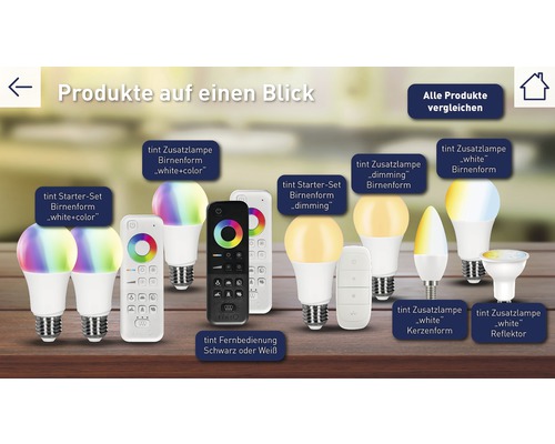 2x tint Starter Set Smart LED Lamp A60 E27/9.5W (60W) 806 lm 1800-6500 K warm wit-daglicht wit + RGB kleurverandering met afstandsbediening