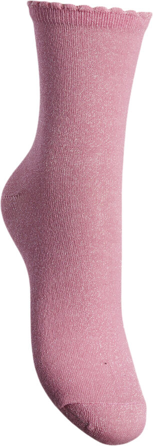 Pieces PCSEBBY GLITTER LONG SOCKS NOOS BC Pink lemonade/toned lurex