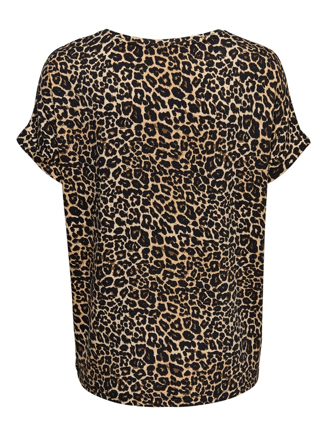 ONLY Kurzarmshirt »ONLMOSTER – Shirt mit Animal-Print und lockerem Schnitt«, animal-print, modisch, loose fit, Viskosemischung, Rundhals