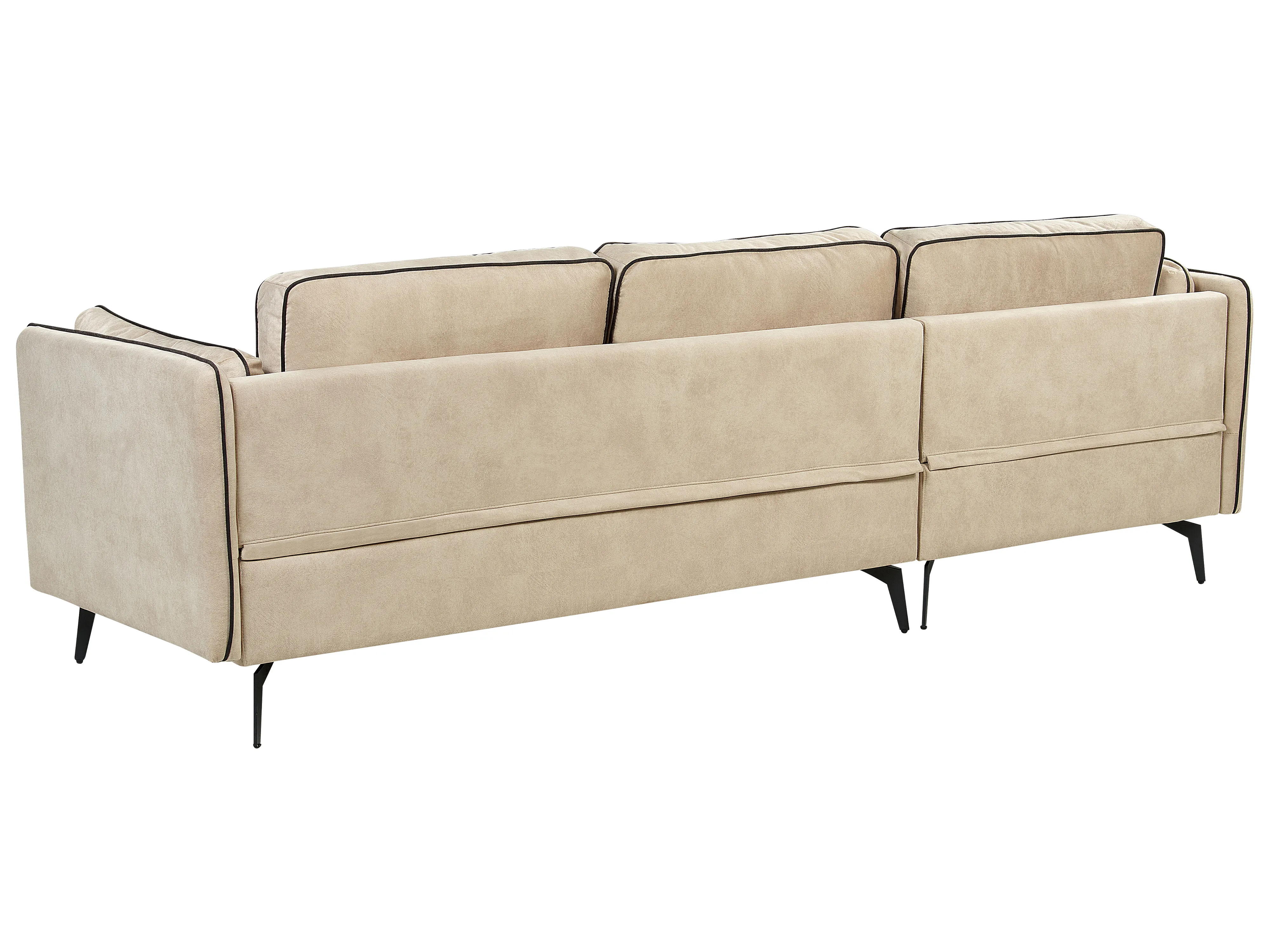 Hoekbank 3-zits ALTAN Fluweel Beige rechtszijdig