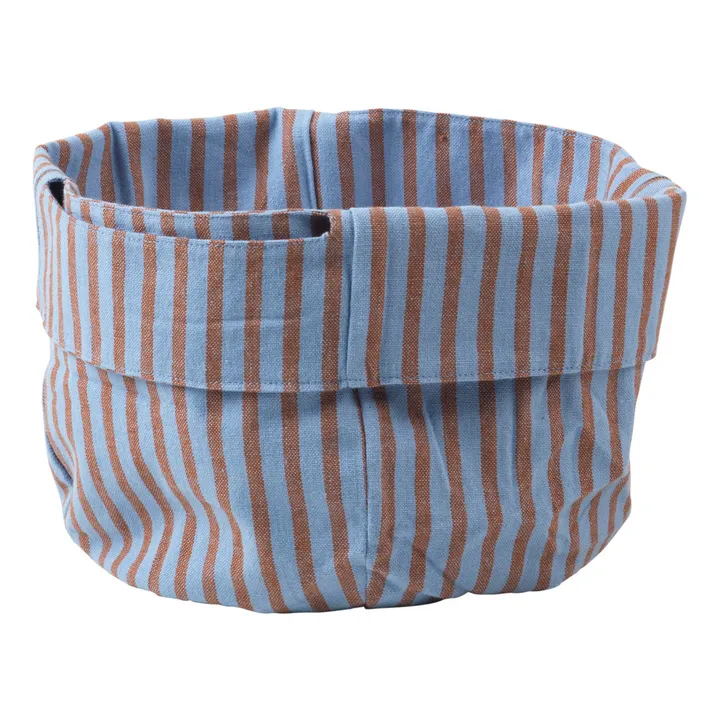 Broste Copenhagen Corbeille à pain Strips en coton | Bleu