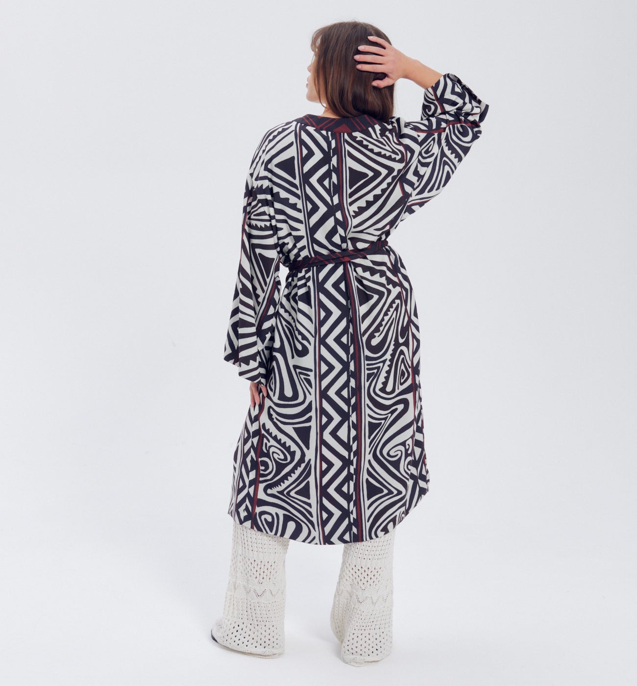 LE KIMONO REVERSIBLE - Imprimé noir