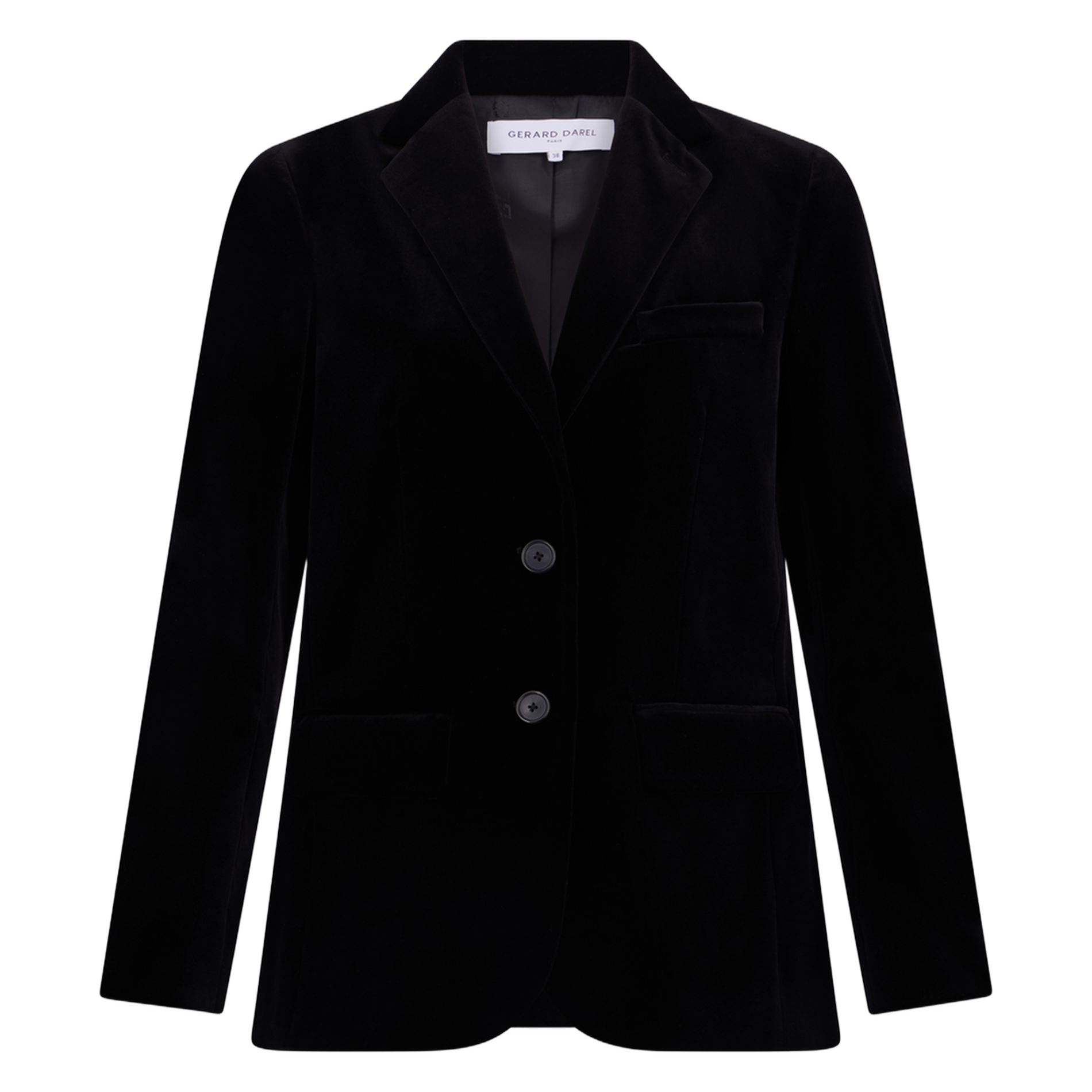 MAEVA - Veste de tailleurs velours en coton mélangé | Noir