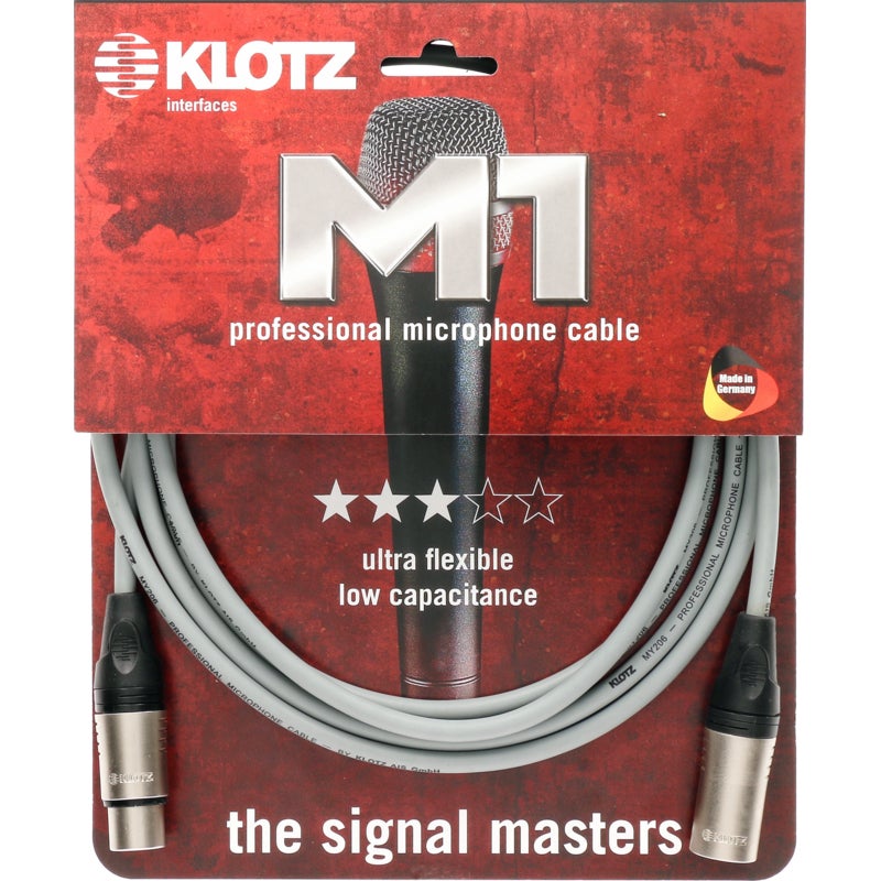 Klotz M1K6FM microfoonkabel M1 3p XLR F/M grijs 2 meter