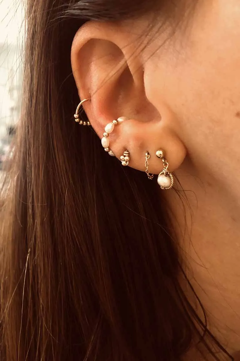Boucles d'oreilles puces perles de culture Swan YAY