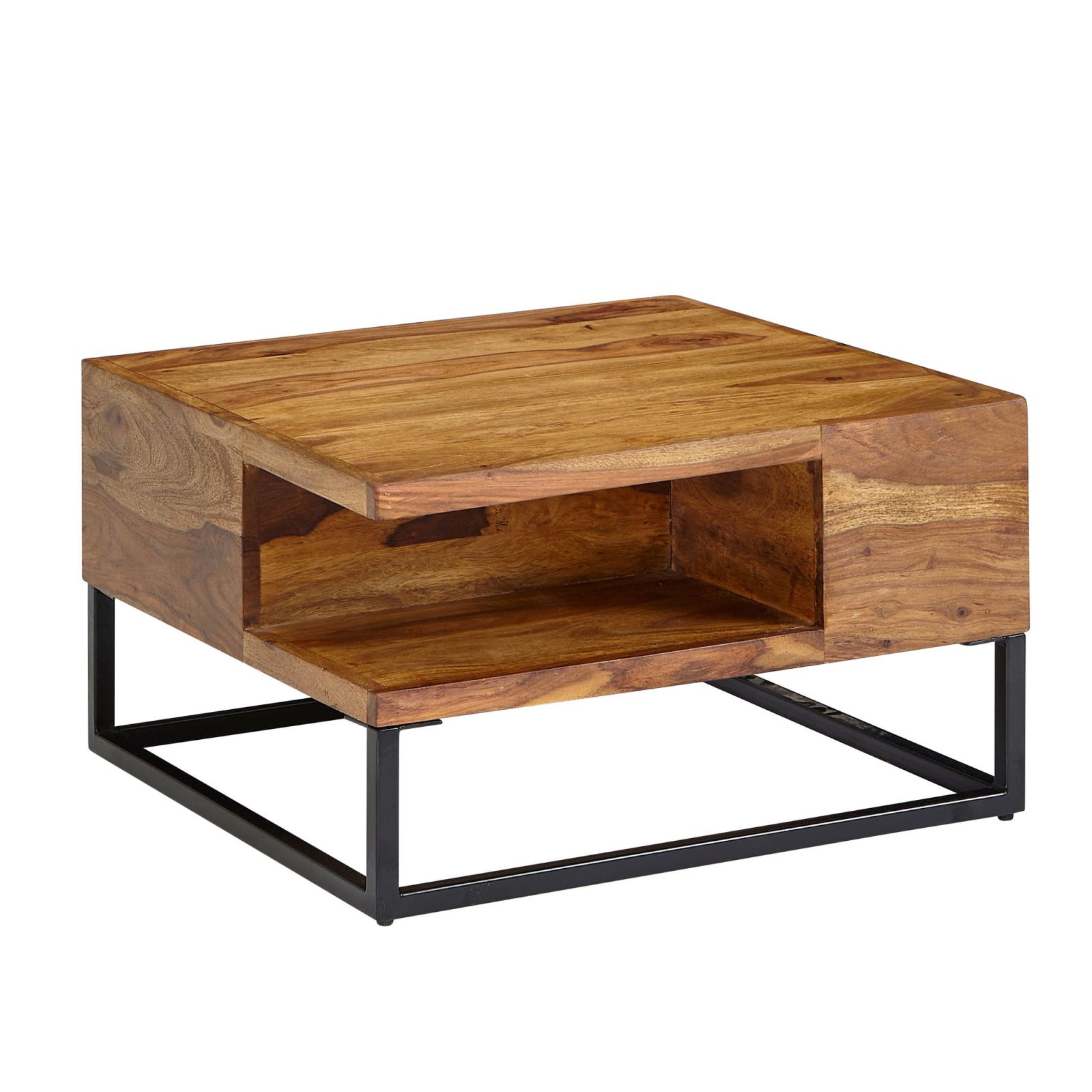 Couchtisch - Sheesham dunkelbraun - Ablage - 60 cm