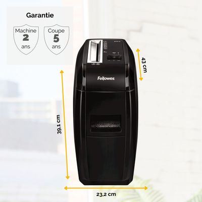 Fellowes Powershred 21Cs - destructeur de documents coupe croisée - 12 feuilles - Corbeille 15 litres - sécurité SafeSense