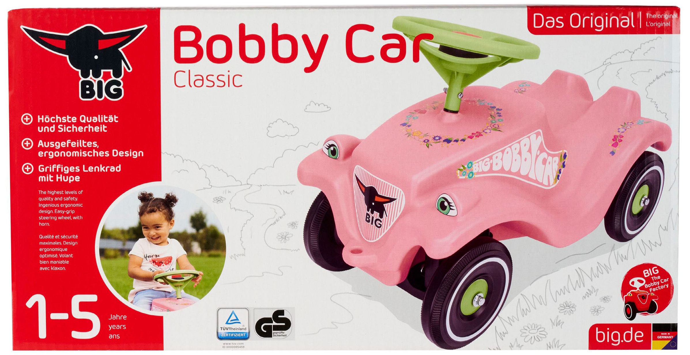 BIG Rutscherauto »BIG Bobby Car Classic Flower« Made in Germany