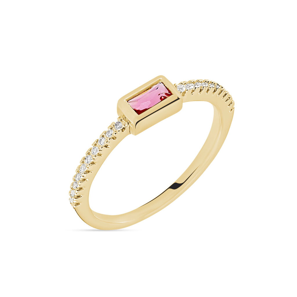 Bague Plaqué Or Jaune Calvina Pierre Synthétique