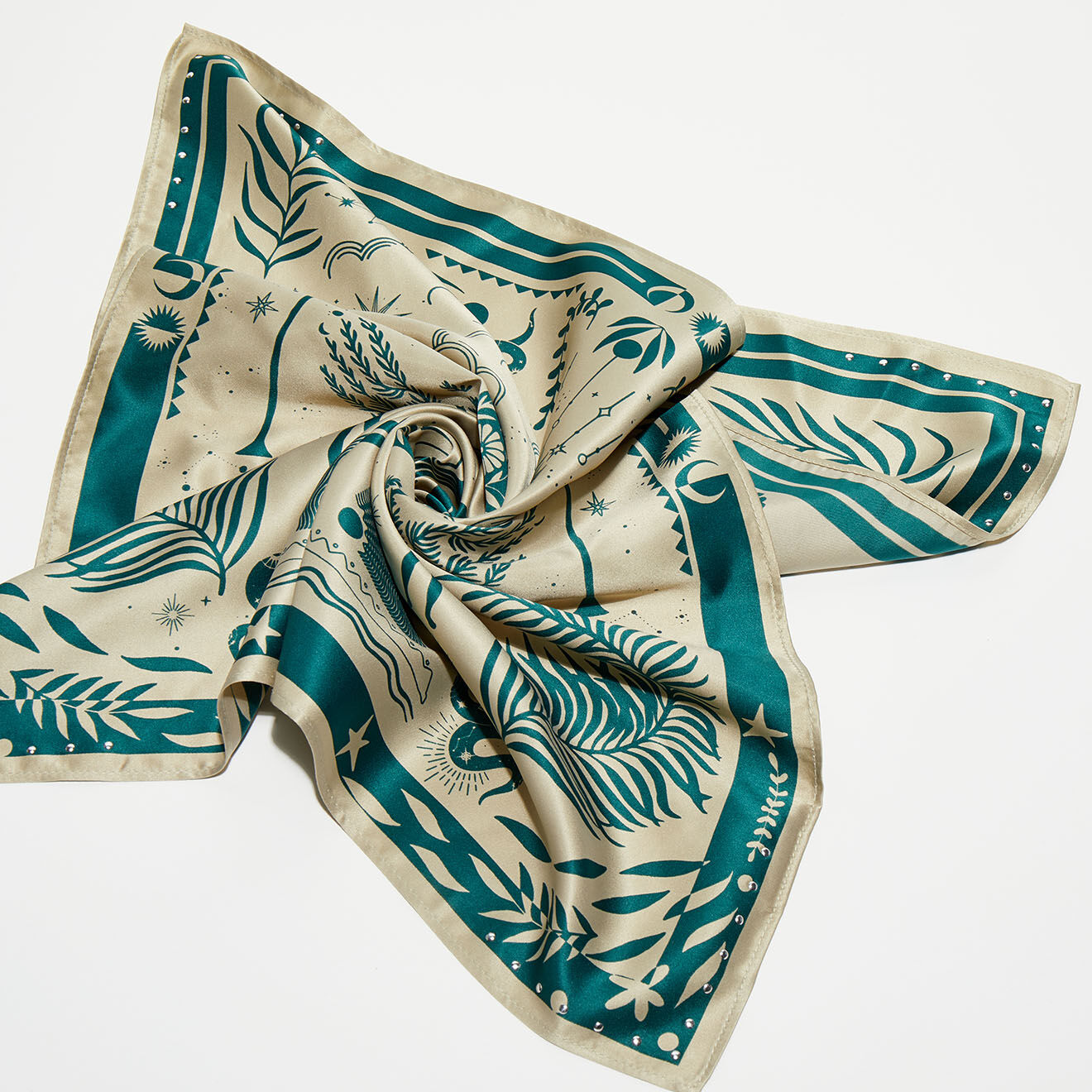 Wild Mini Foulard Univers vert - 54x54 cm