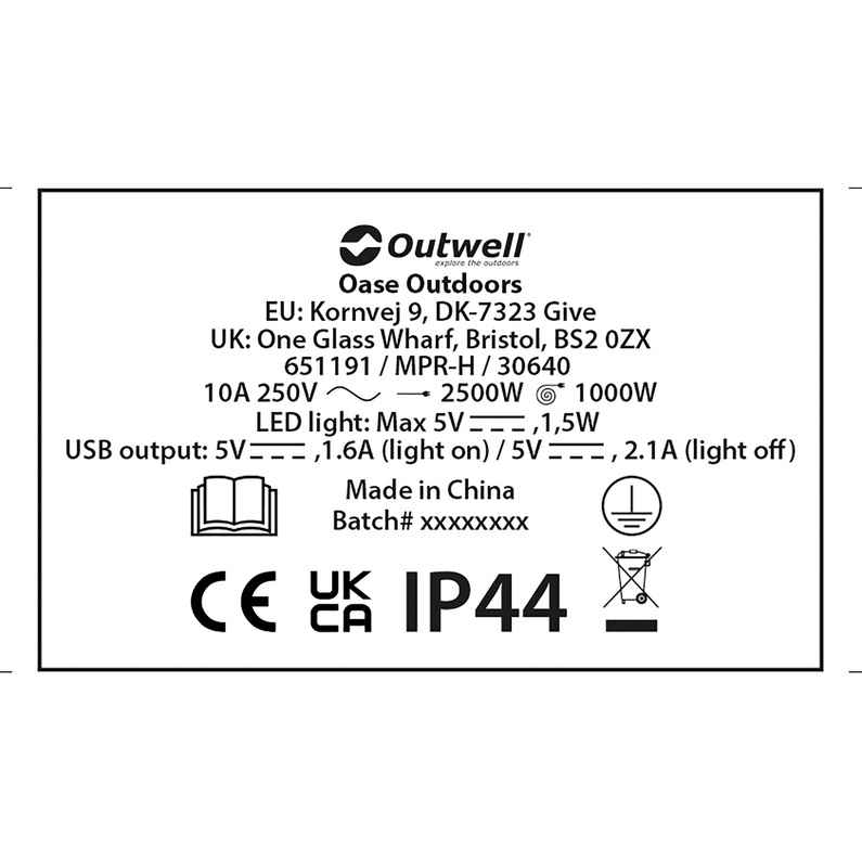 Outwell Mensa Mains 3way Roller Kit