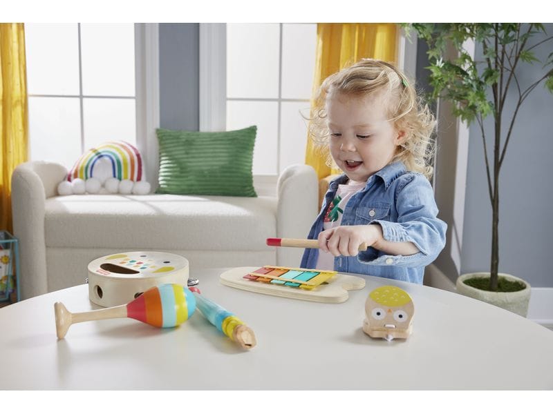 Fisher-Price Musik-Set aus Holz Nachhaltiges Geschenkset mit Musikinstrumenten