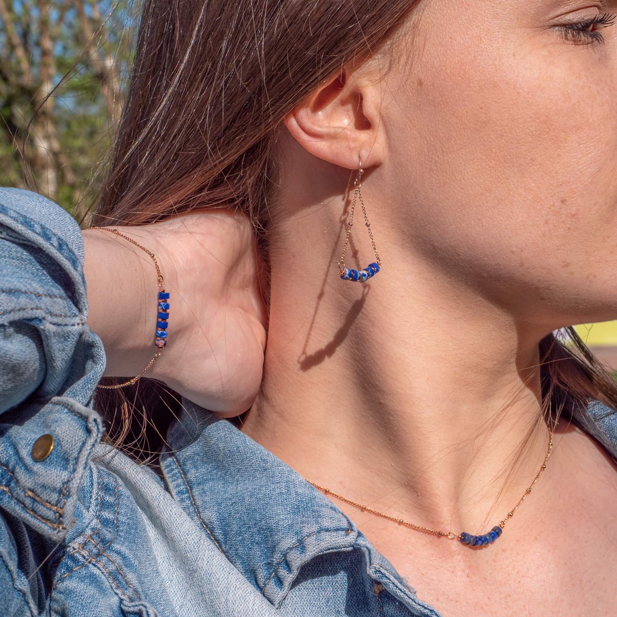 Collier Piana en pierres Lapis-lazuli