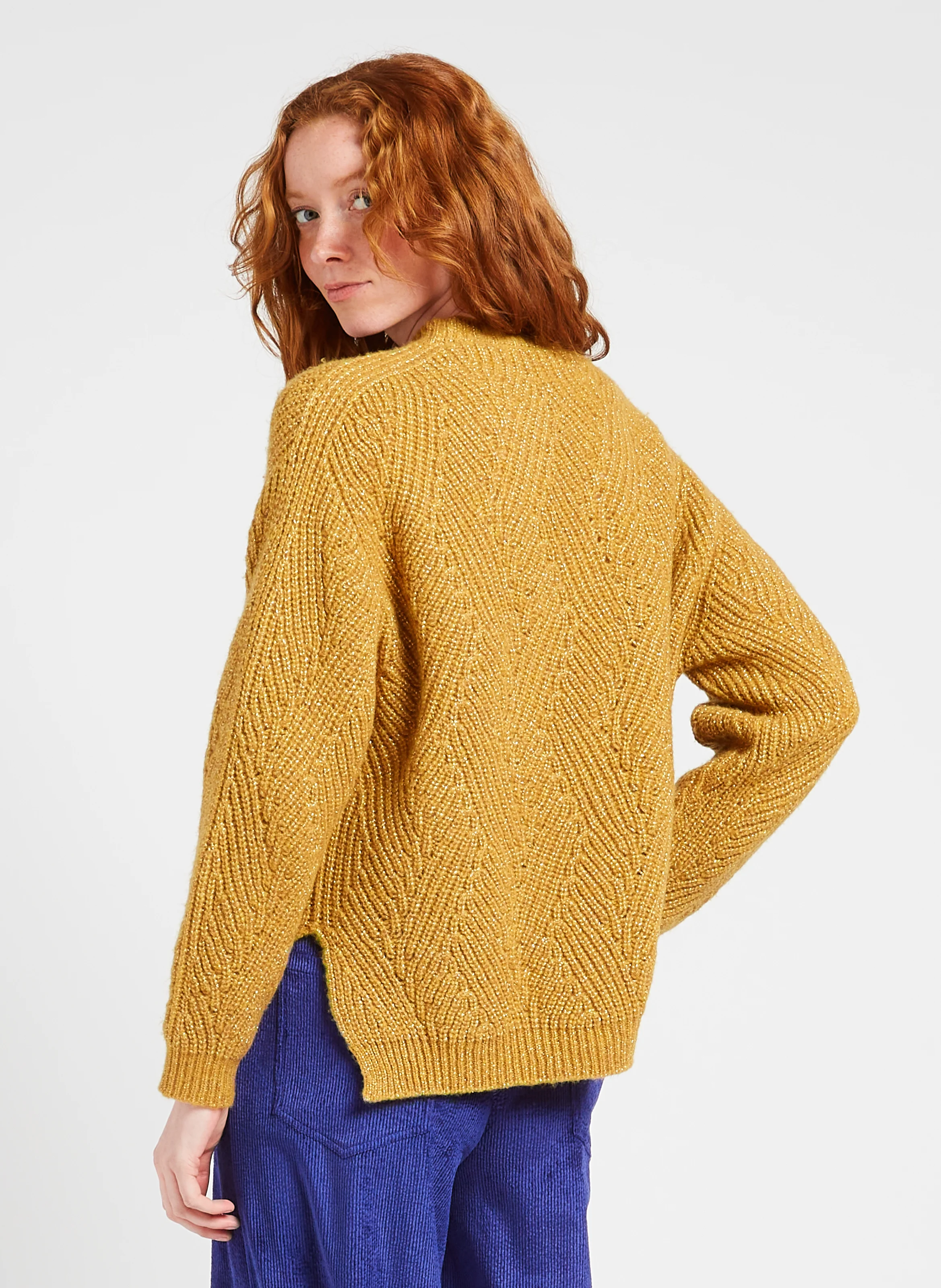 OITA - Pull grosse maille en laine mélangée| Jaune