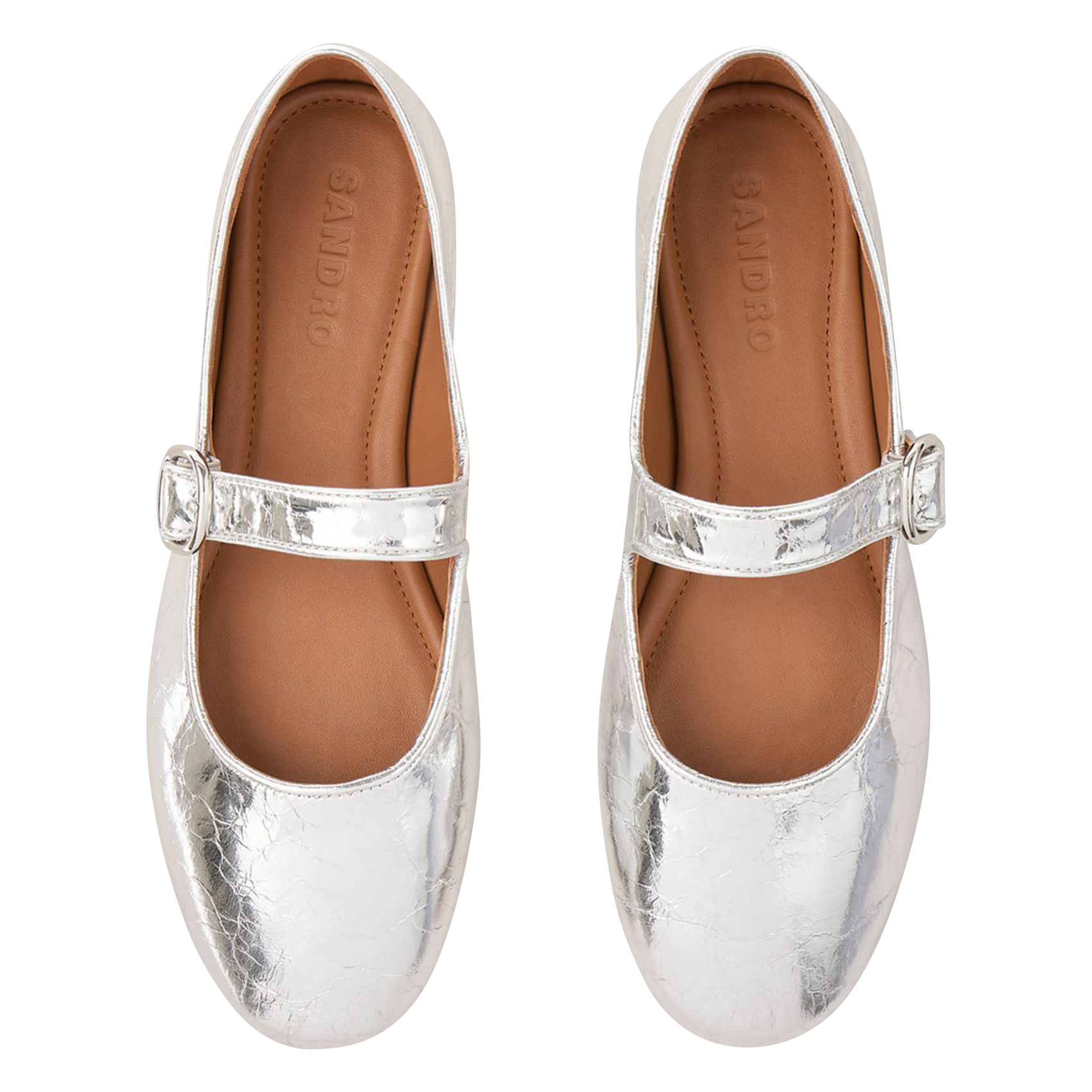 Ballerine brillante aspect froissé| Argent