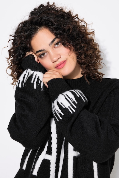 Pullover, HAPPY-Statement, Ballon-Langarm